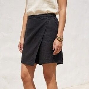 Eileen Fisher Black Wrap-Style Skort